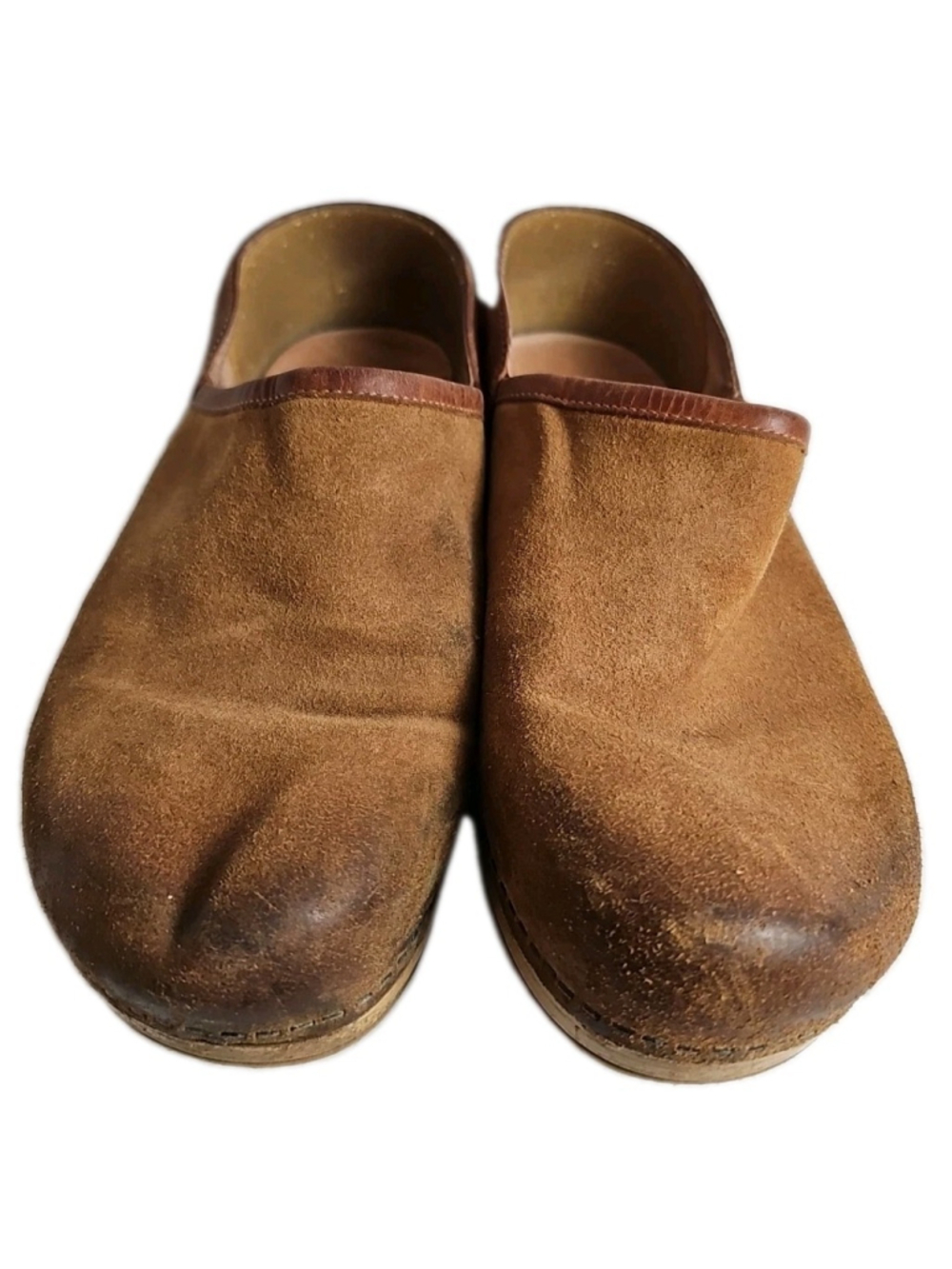Dansko Brenna Clogs Women's EU Size 39 US 9 Tan Burnished Suede Brown Slip On